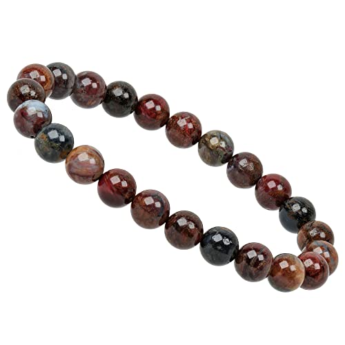 ELEDORO Handgefertigtes Edelstein Perlen Stretch Armband - Echte Steine 8mm (Pietersit) von ELEDORO