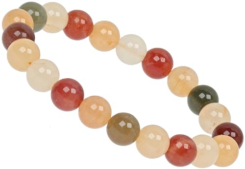 ELEDORO PowerBead Damen-Armband Stretch aus Edelstein Perlen 9mm Mondstein multicolor von ELEDORO