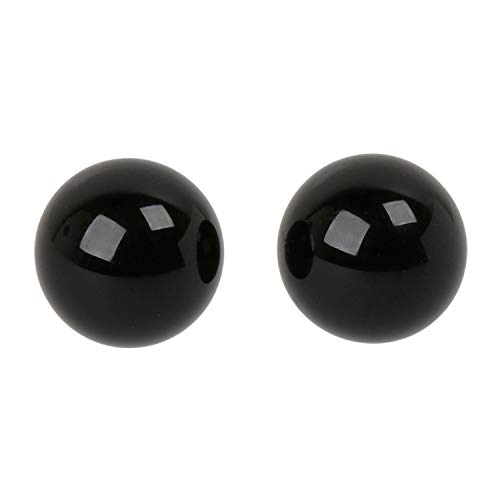 ELEDORO PowerBead Damen Ohrstecker aus 925 Sterling Silber mit Edelstein Perlen 8mm Schörl von ELEDORO