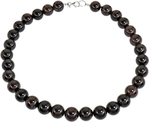 ELEDORO Rauchquarz-Edelstein-kette – Echter Crashed Rauchquarz mit 925er Silber-Karabiner, 45 cm Collier von ELEDORO