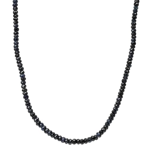 ELEDORO echter Saphir Halskette Collier für Damen aus Silber 925 45cm lang von ELEDORO