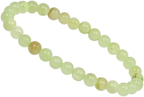 ELEDORO Stretch Armband aus echten Edelstein-Perlen (6mm) – Perlenarmband für stilvolle Eleganz (Calcit grün) von ELEDORO