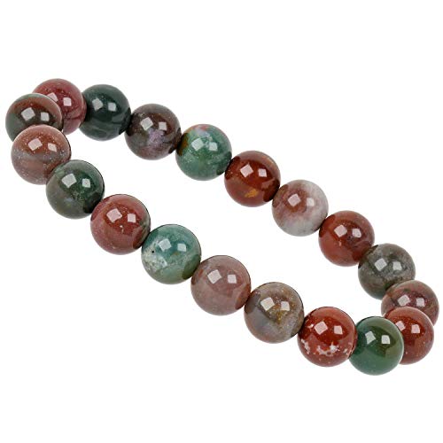 ELEDORO Stretch Armband aus echten Edelsteinen-Perlen 10mm: für Energie und Harmonie (Fancy Jaspis) von ELEDORO
