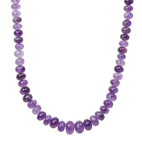 ELEDORO echter Amethyst Halskette Collier für Damen aus Silber 925 vergoldet Karabiner 48cm plus 5cm lang von ELEDORO