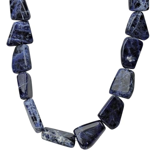 ELEDORO echter Sodalith Halskette Collier für Damen aus Silber 925 47cm lang von ELEDORO