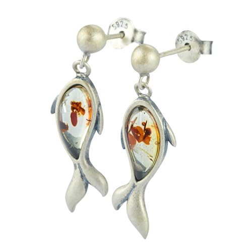 ELEGAMBER Reines silber und die natürlichen ohrringe, das ebenholz und das glänzende schuhleder. Außerdem entwarf man wale mit handgebauten ohrringen und hölzernem gehäuse von ELEGAMBER