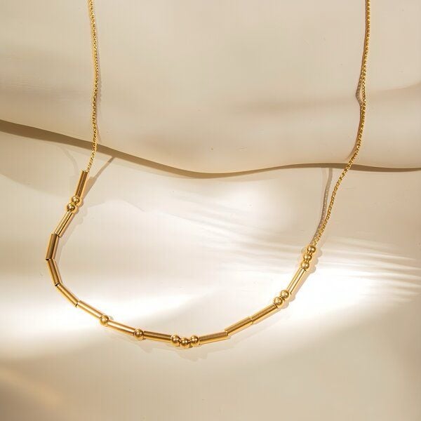 ELEKTROPULLI Superfeine 0,9mm schmale Kette mit Perlen von ELEKTROPULLI