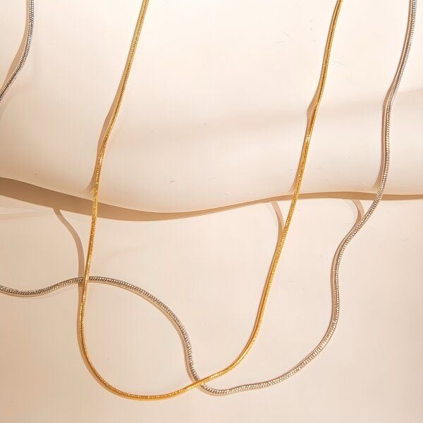 ELEKTROPULLI Superfeine schlichte, zeitlose Kette 1mm schmal und optimal kombinierbar, Längen: 45 cm / 55 cm / 65 cm von ELEKTROPULLI