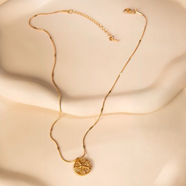 ELEKTROPULLI Superfeine zeitlose Kette 1mm schmal mit Anhänger, Set mit Ohrringen von ELEKTROPULLI