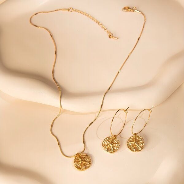 ELEKTROPULLI Superfeine zeitlose Kette 1mm schmal mit Anhänger, Set mit Ohrringen von ELEKTROPULLI