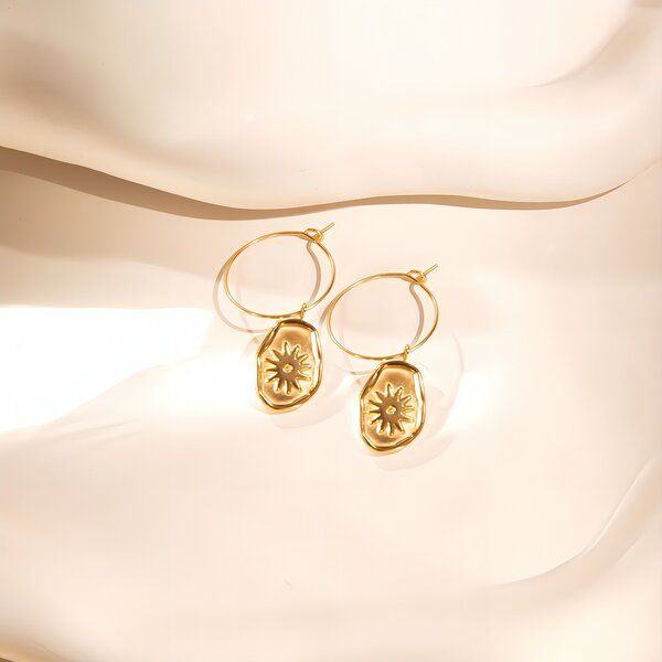 ELEKTROPULLI Superfeine zeitlose Kette 1mm schmal mit BOHO Anhänger, Set mit Ohrringen von ELEKTROPULLI