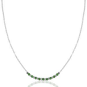 Feine Kette mit Perlen in Emerald Green mit Perlen in ca. 45 cm x 1,6 mm (inkl. 5 cm Verlängerungskette) von Elektropulli von ELEKTROPULLI