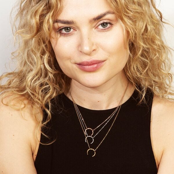 Feine Mond Kette mit 42+8 cm langer Kette von Elektropulli von ELEKTROPULLI