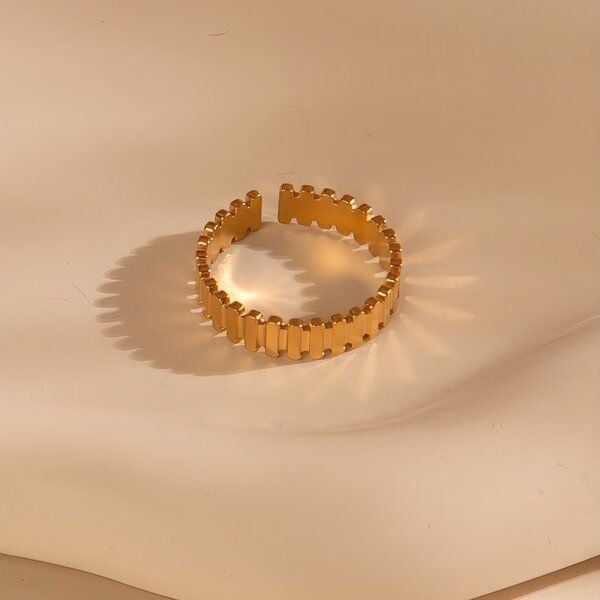 Größenverstellbarer BOHO BLOCK Ring ca. Ø 17 - 19mm von Elektropulli von ELEKTROPULLI