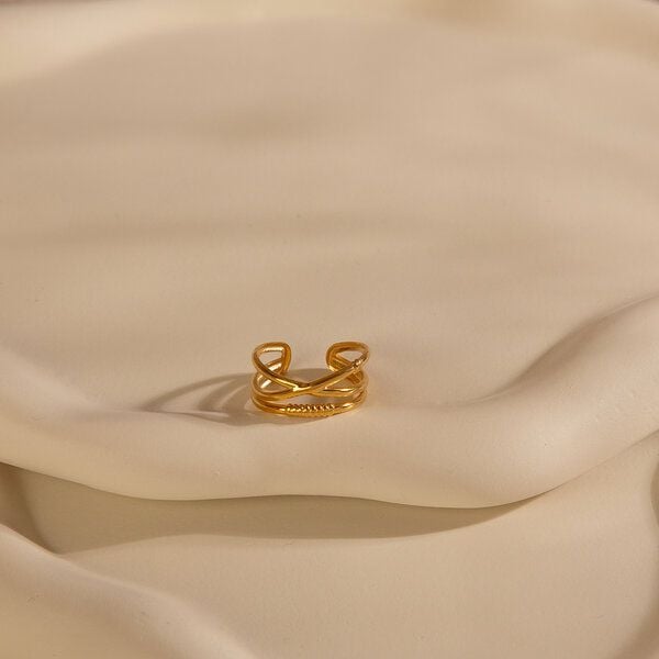 Größenverstellbarer BOHO Layer Ring ca. Ø 17 - 19mm von Elektropulli von ELEKTROPULLI