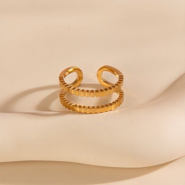 Größenverstellbarer DOTS DOUBLE Ring ca. Ø 17 mm von Elektropulli von ELEKTROPULLI