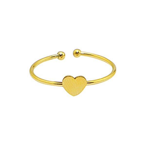 Größenverstellbarer Fine Heart Ring ca. Ø 17 - 19mm von Elektropulli von ELEKTROPULLI