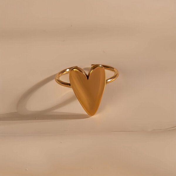 Größenverstellbarer HERZ Ring ca. 18 x 15mm von Elektropulli von ELEKTROPULLI