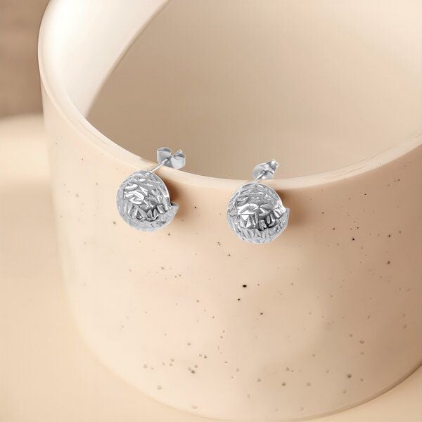 Hammered Round Ohrringe ca. 14mm von Elektropulli von ELEKTROPULLI