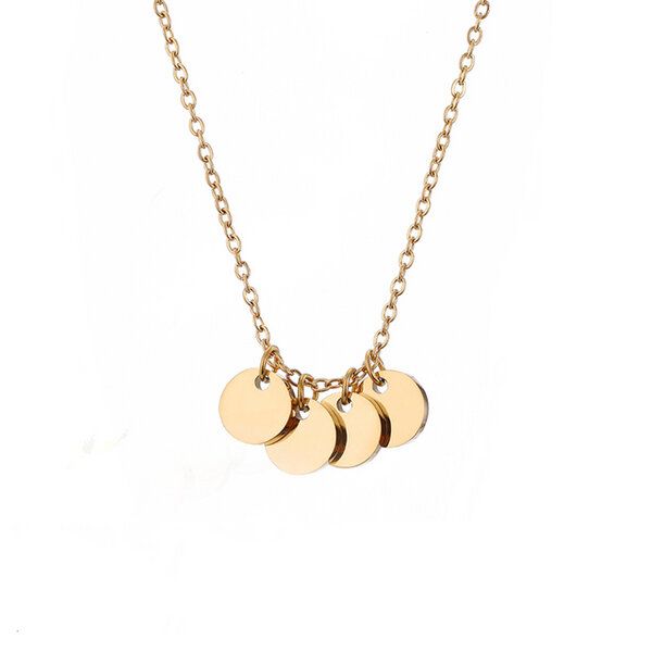 Kreis Kette mit 2,3 oder 4 Münzen in 6mm mit 42+8 cm langer Kette von Elektropulli von ELEKTROPULLI
