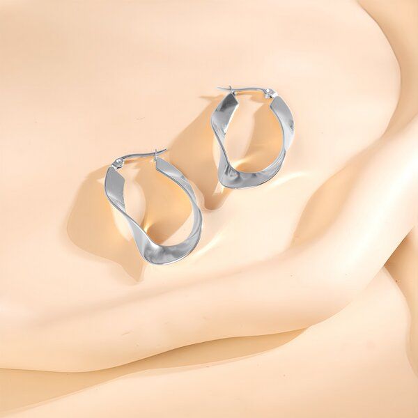 Längliche Twist Creolen in ca. 20mm x 40mm von Elektropulli von ELEKTROPULLI