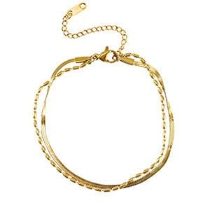 Layer Armband in ca. 22 cm x 3mm (inkl. 6cm Verlängerungskette) von Elektropulli von ELEKTROPULLI