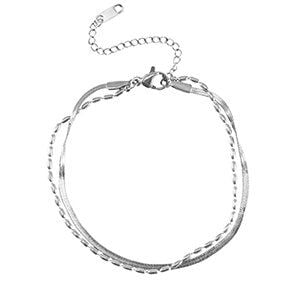 Layer Armband in ca. 22 cm x 3mm (inkl. 6cm Verlängerungskette) von Elektropulli von ELEKTROPULLI