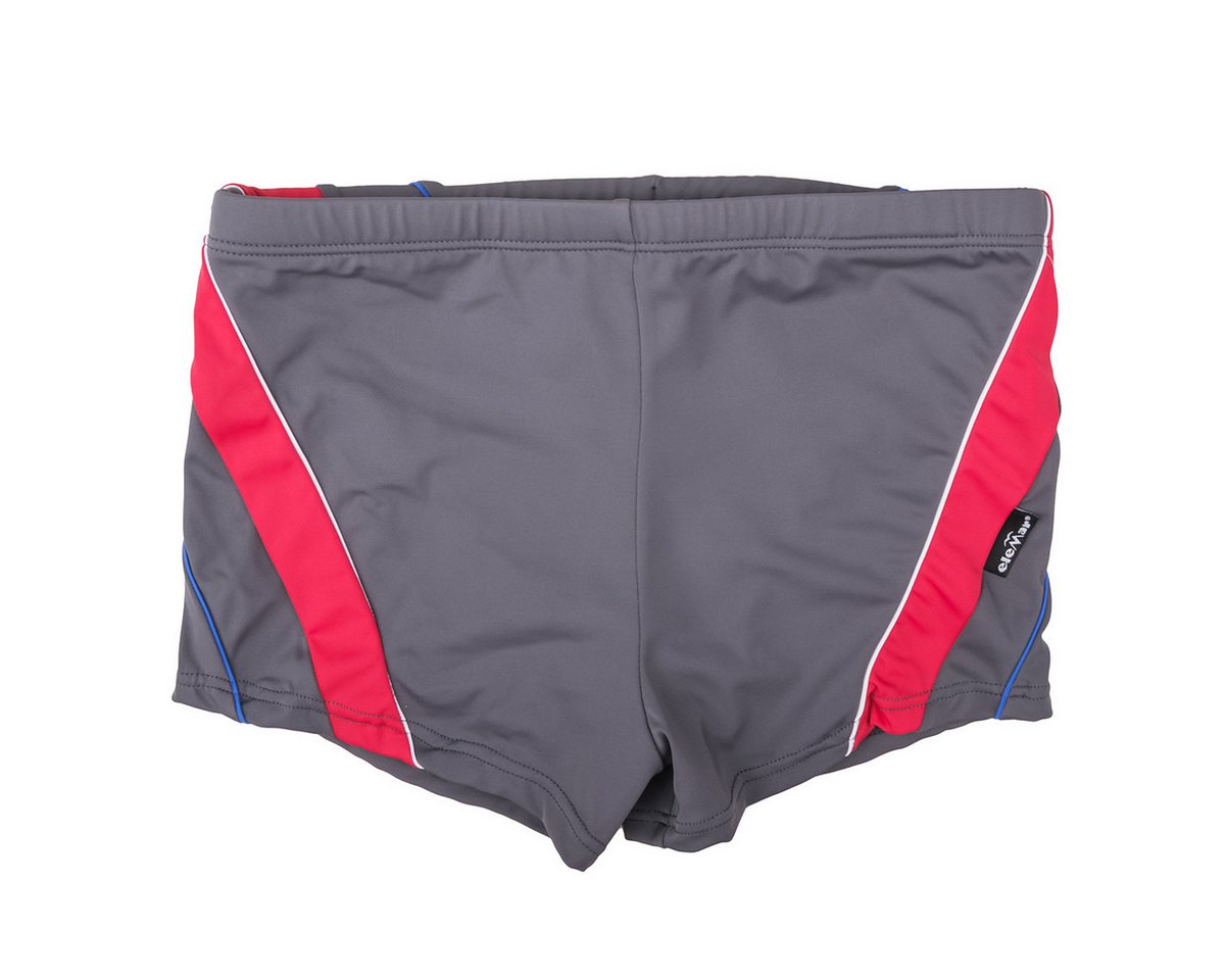 ELEMAR Badehose Übergrößen Kasten-Badehose Herren Elemar grau-rot von ELEMAR
