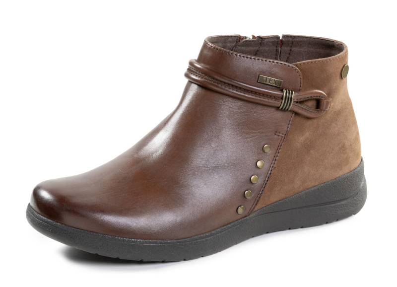 ELENA EDEN, atmungsaktive Damen-Boots, Weite H, mit herausnehmbarem Fußbett, Cognac, Größe 39 von ELENA EDEN