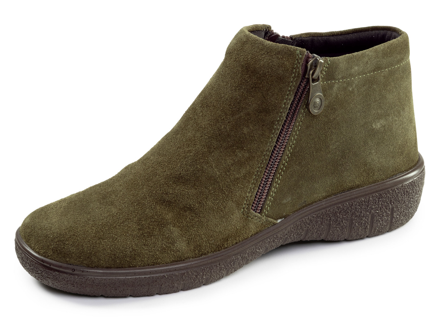 ELENA EDEN, bequeme Damen-Boots, Weite G, mit herausnehmbarem Fußbett, Oliv, Größe 39 von ELENA EDEN