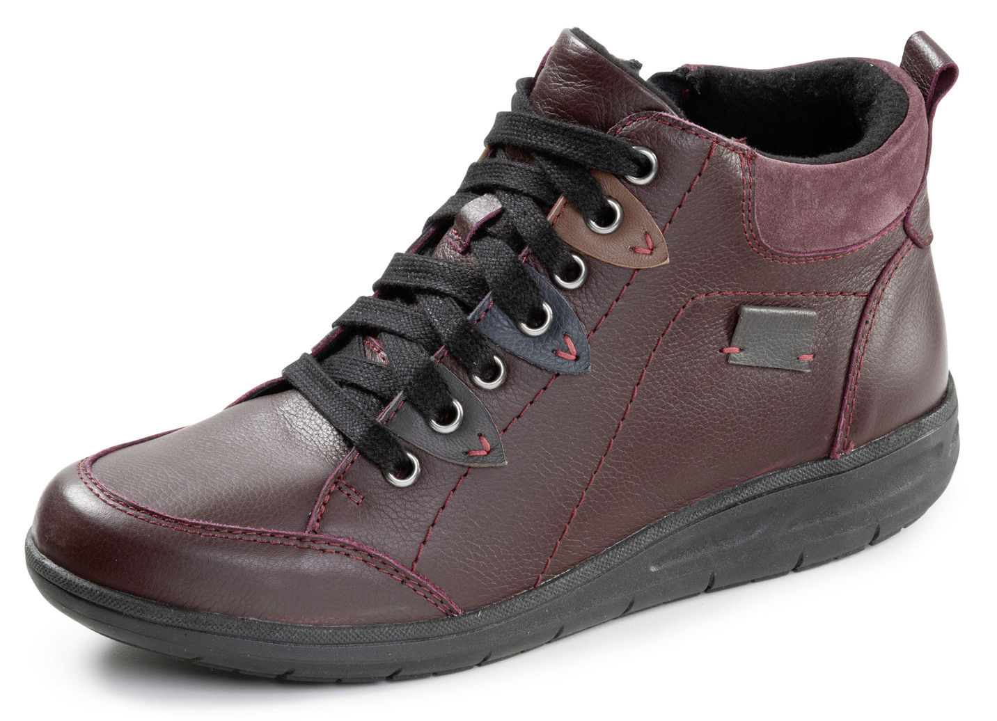 ELENA EDEN, bequeme Damen-Boots, Weite H, mit herausnehmbarem Fußbett, Burgund, Größe 36 von ELENA EDEN