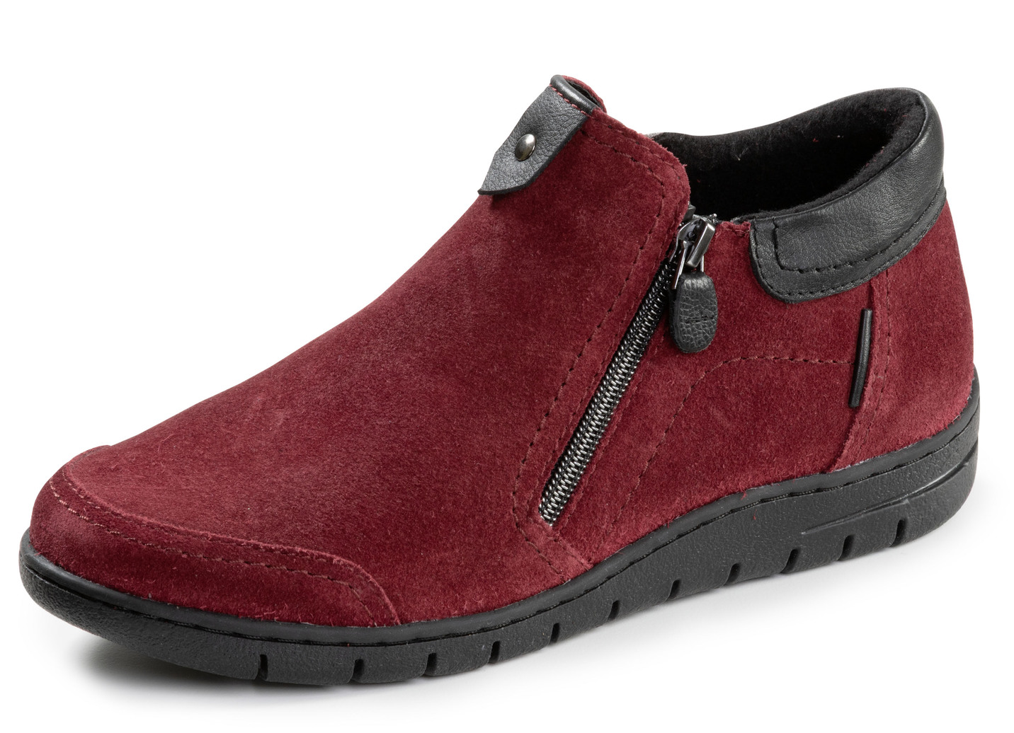 ELENA EDEN, bequeme Damen-Boots, Weite H, mit herausnehmbarem Fußbett, Dunkelrot, Größe 38 von ELENA EDEN