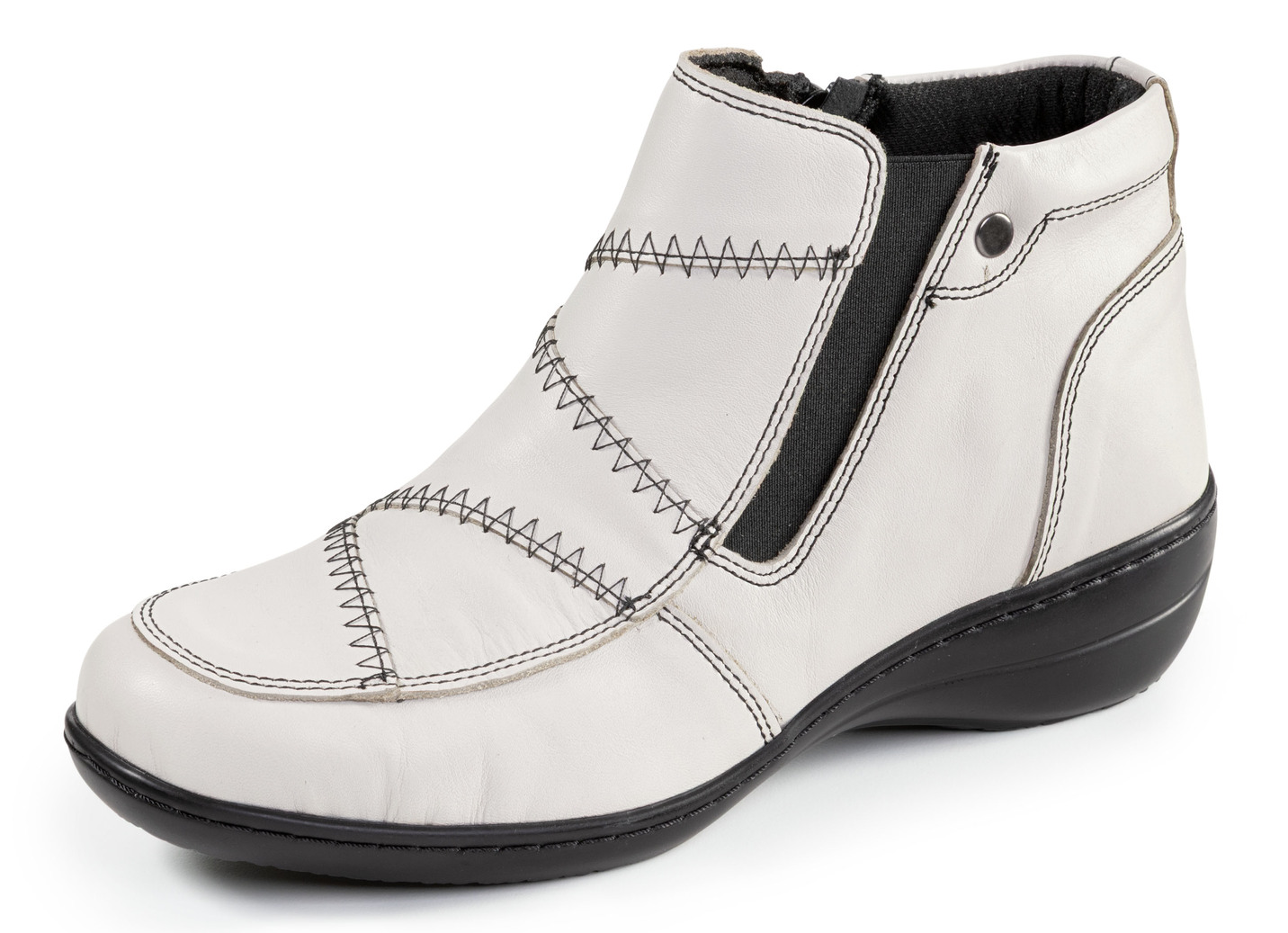 ELENA EDEN, bequeme Damen-Boots, Weite H, mit herausnehmbarem Fußbett, Ecru, Größe 36 von ELENA EDEN