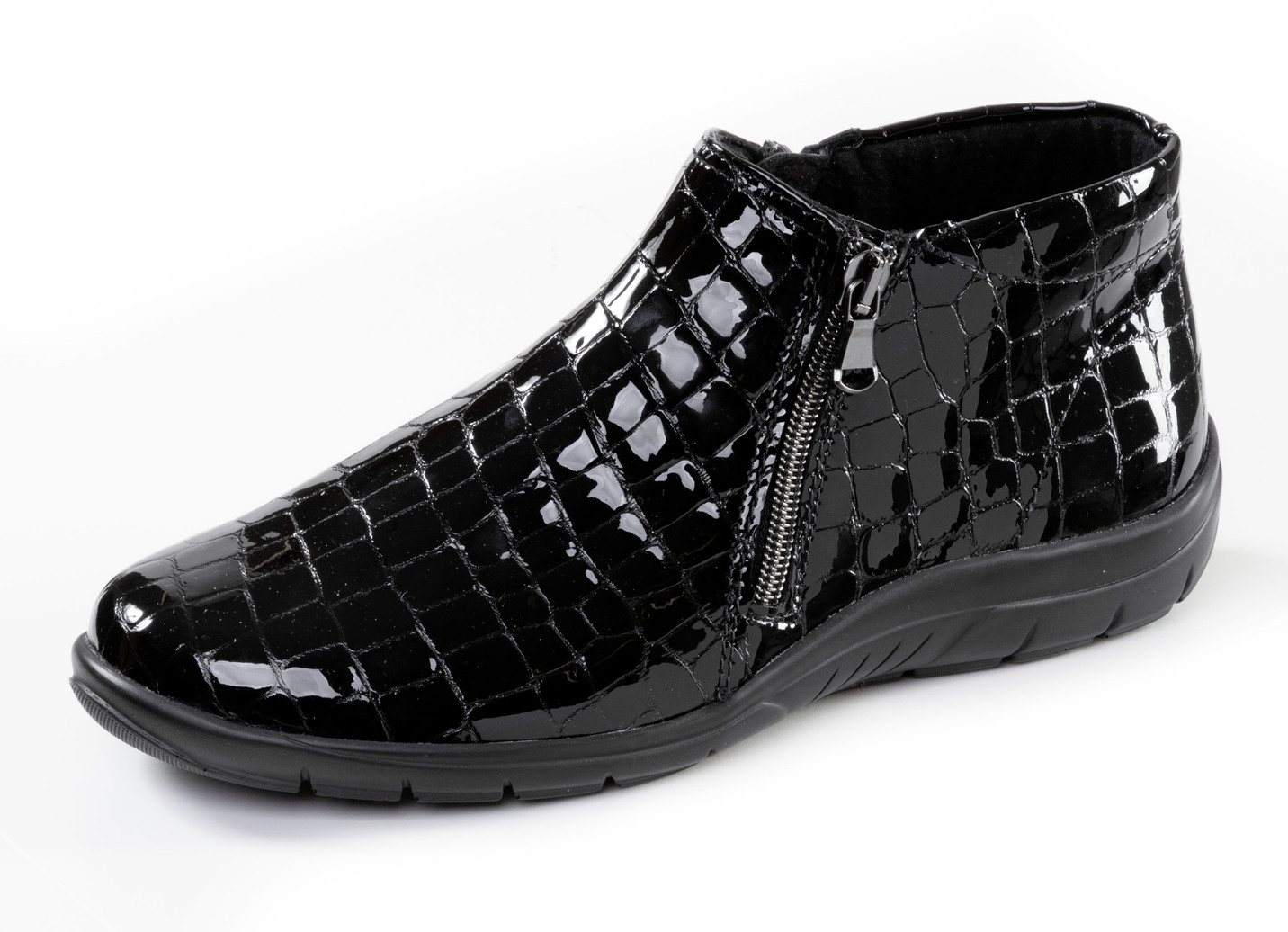 ELENA EDEN, bequeme Damen-Boots, Weite H, mit herausnehmbarem Fußbett, Schuhgröße 6 1/2, Schwarz von ELENA EDEN