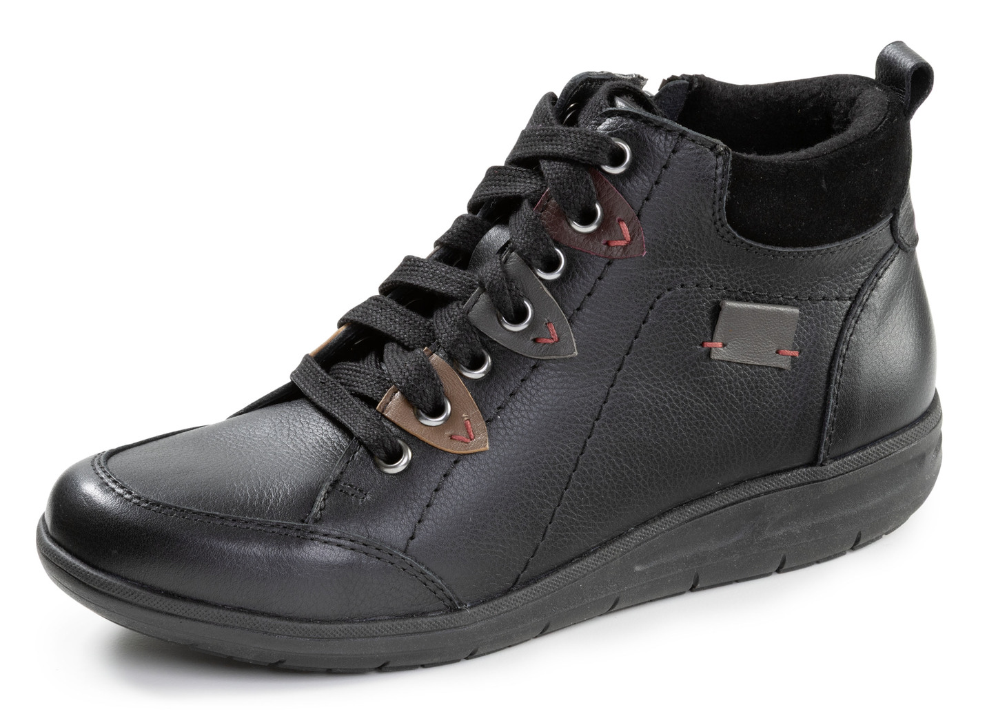 ELENA EDEN, bequeme Damen-Boots, Weite H, mit herausnehmbarem Fußbett, Schwarz, Größe 38 von ELENA EDEN