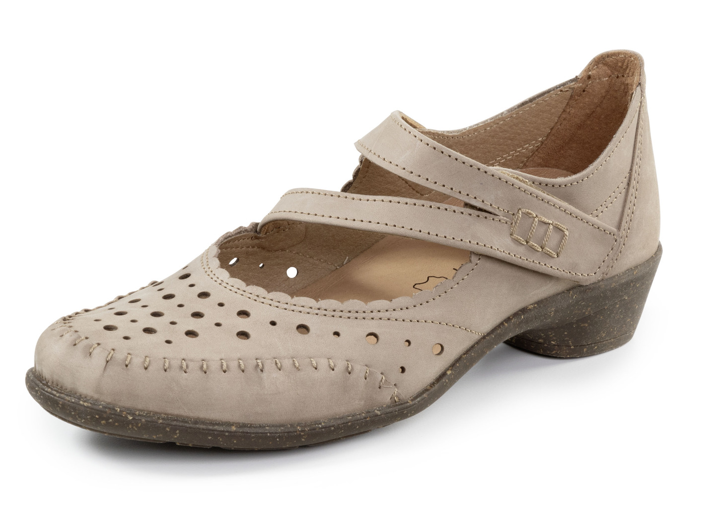 ELENA EDEN, bequeme Damen-Pumps, Weite H, mit herausnehmbarem Fußbett, Taupe, Größe 42 von ELENA EDEN