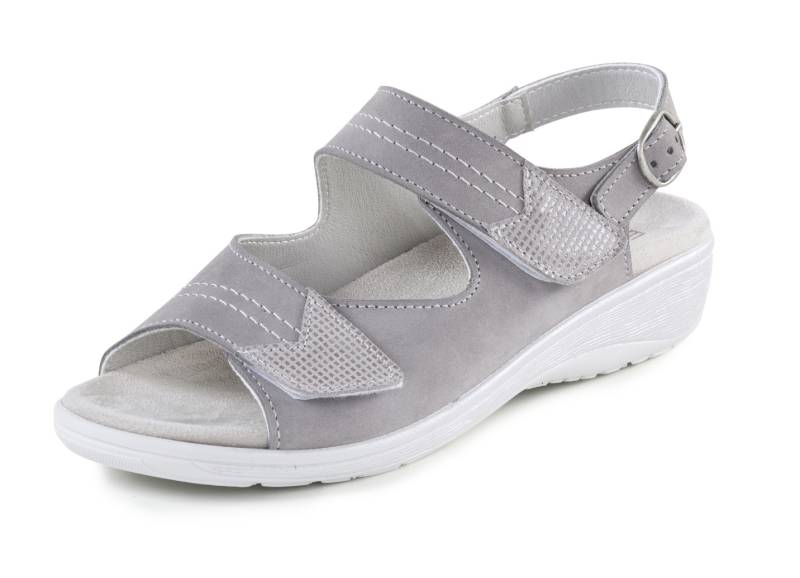 ELENA EDEN, bequeme Damen-Sandalen, Weite G, mit herausnehmbarem Fußbett, Grau, Größe 36 von ELENA EDEN