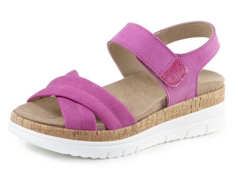 ELENA EDEN, bequeme Damen-Sandalen, Weite H, mit herausnehmbarem Fußbett, Pink, Größe 35 von ELENA EDEN