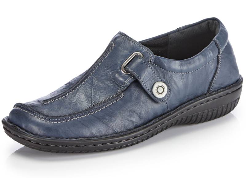 ELENA EDEN, bequeme Damen-Slipper, Weite G, mit herausnehmbarem Fußbett, Marine, Größe 43 von ELENA EDEN