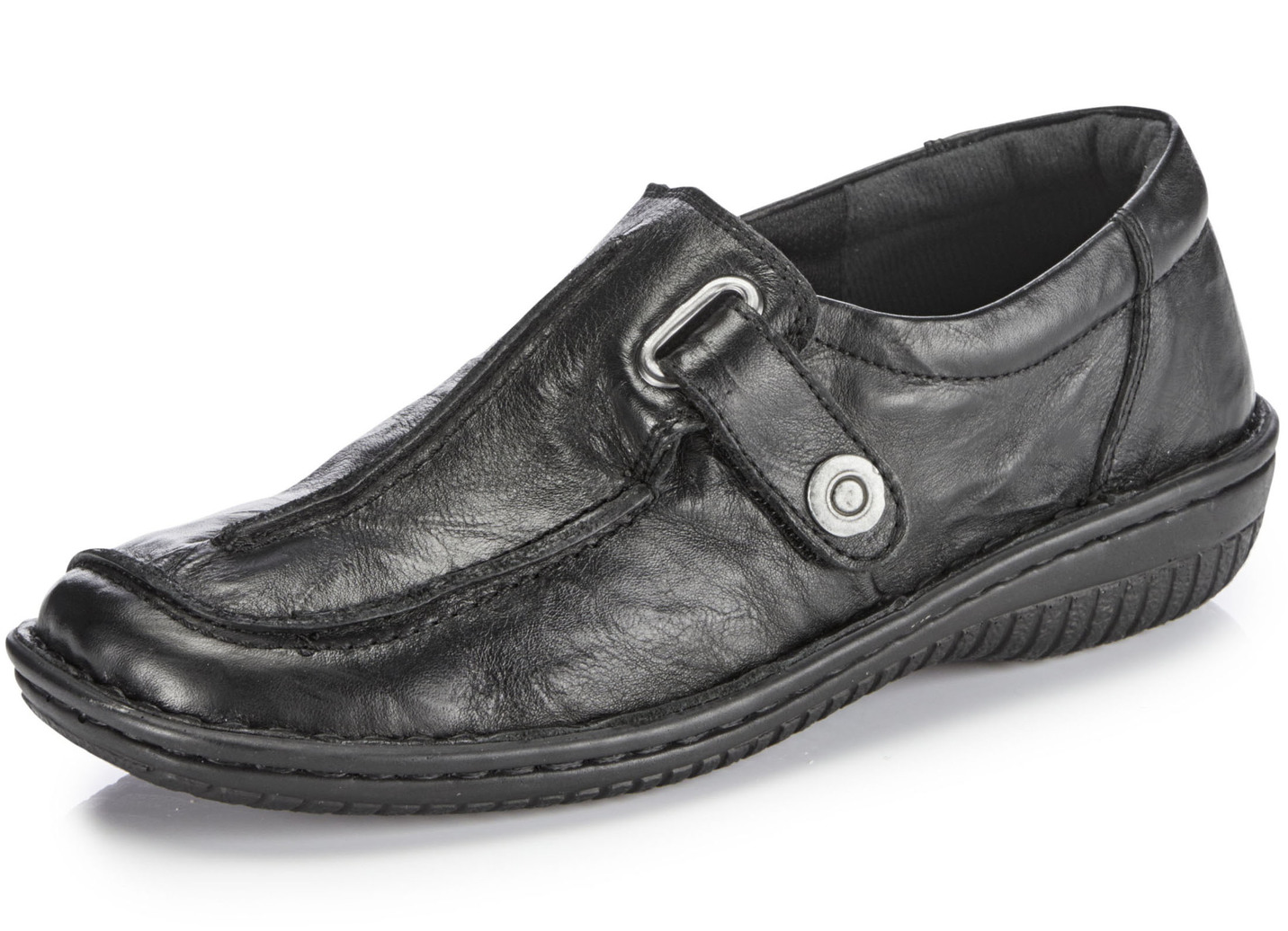 ELENA EDEN, bequeme Damen-Slipper, Weite G, mit herausnehmbarem Fußbett, Schwarz, Größe 39 von ELENA EDEN