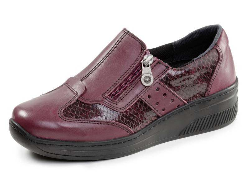 ELENA EDEN, bequeme Damen-Slipper, Weite H, mit herausnehmbarem Fußbett, Burgund, Größe 39 von ELENA EDEN