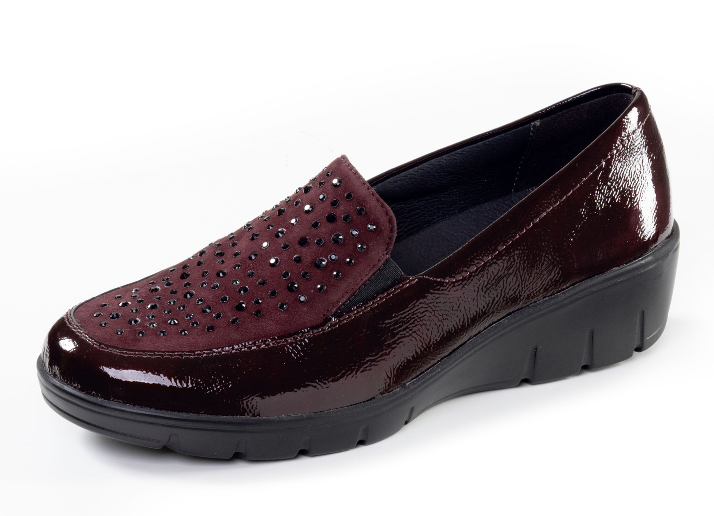 ELENA EDEN, bequeme Damen-Slipper, Weite H, mit herausnehmbarem Fußbett, Schuhgröße 4 1/2, Burgund von ELENA EDEN