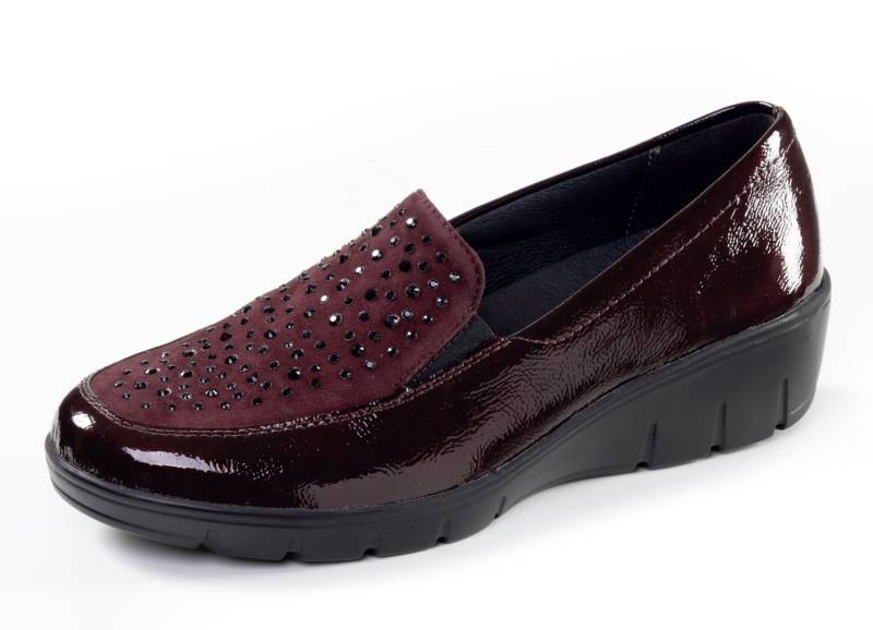 ELENA EDEN, bequeme Damen-Slipper, Weite H, mit herausnehmbarem Fußbett, Schuhgröße 7 1/2, Burgund von ELENA EDEN