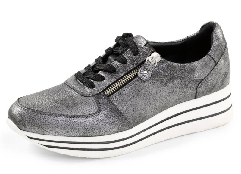 ELENA EDEN, bequeme Damen-Sneaker, Weite G, mit herausnehmbarem Fußbett, Altsilber, Größe 39 von ELENA EDEN
