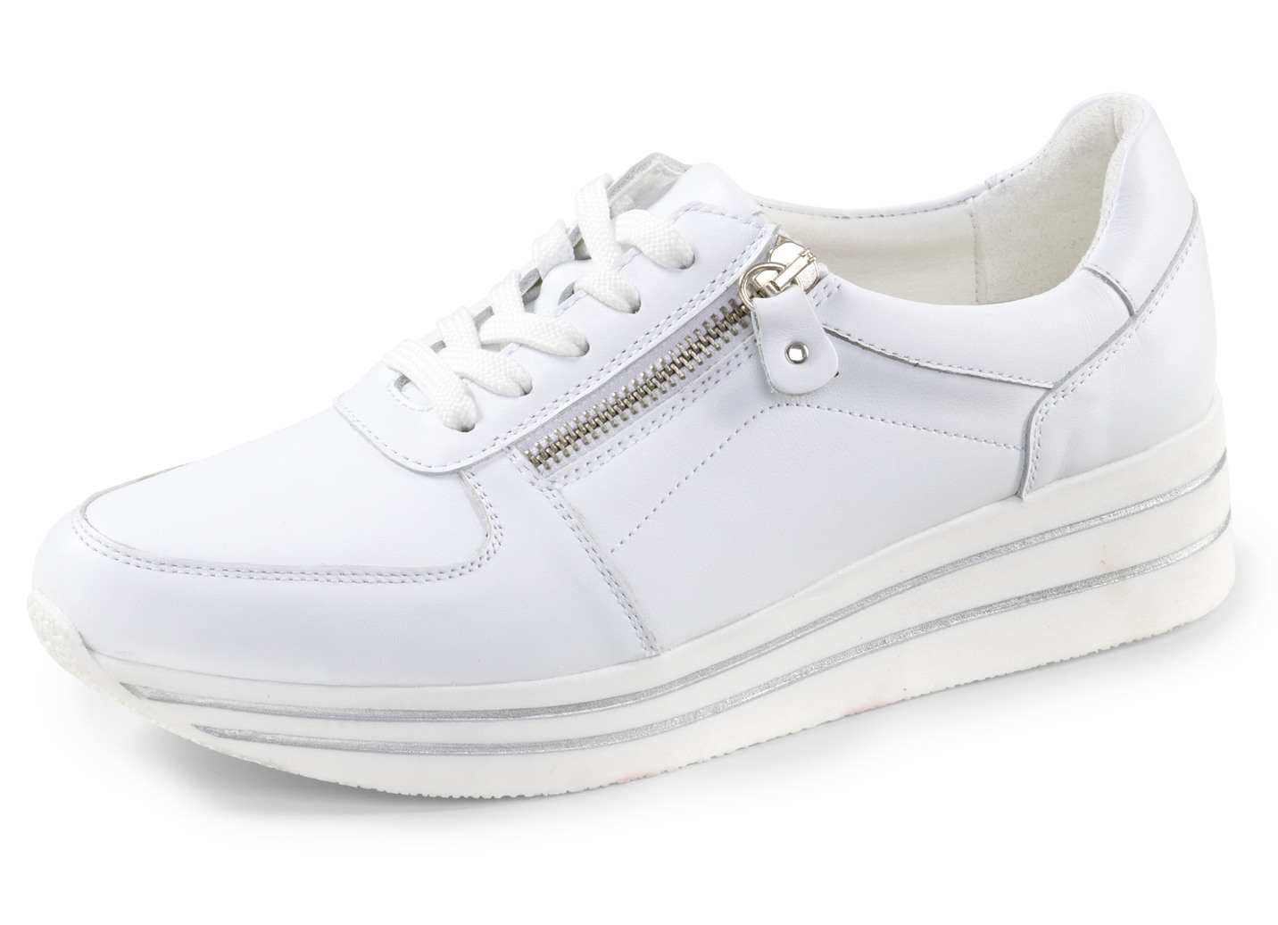 ELENA EDEN, bequeme Damen-Sneaker, Weite G, mit herausnehmbarem Fußbett, Weiss, Größe 36 von ELENA EDEN