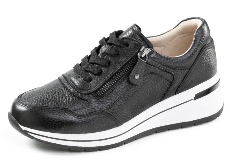 ELENA EDEN, bequeme Damen-Sneaker, Weite H, mit herausnehmbarem Fußbett, Schwarz, Größe 36 von ELENA EDEN