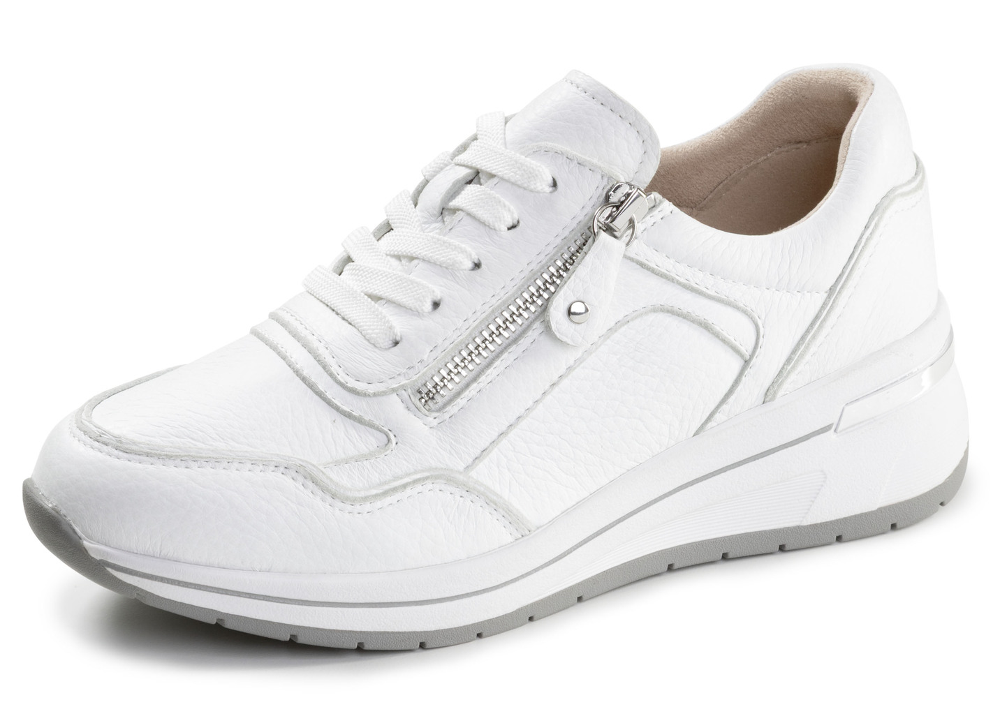 ELENA EDEN, bequeme Damen-Sneaker, Weite H, mit herausnehmbarem Fußbett, Weiss, Größe 36 von ELENA EDEN