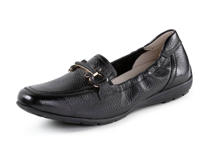 ELENA EDEN, elegante Damen-Slipper, Weite G, mit herausnehmbarem Fußbett, Schwarz, Größe 39 von ELENA EDEN