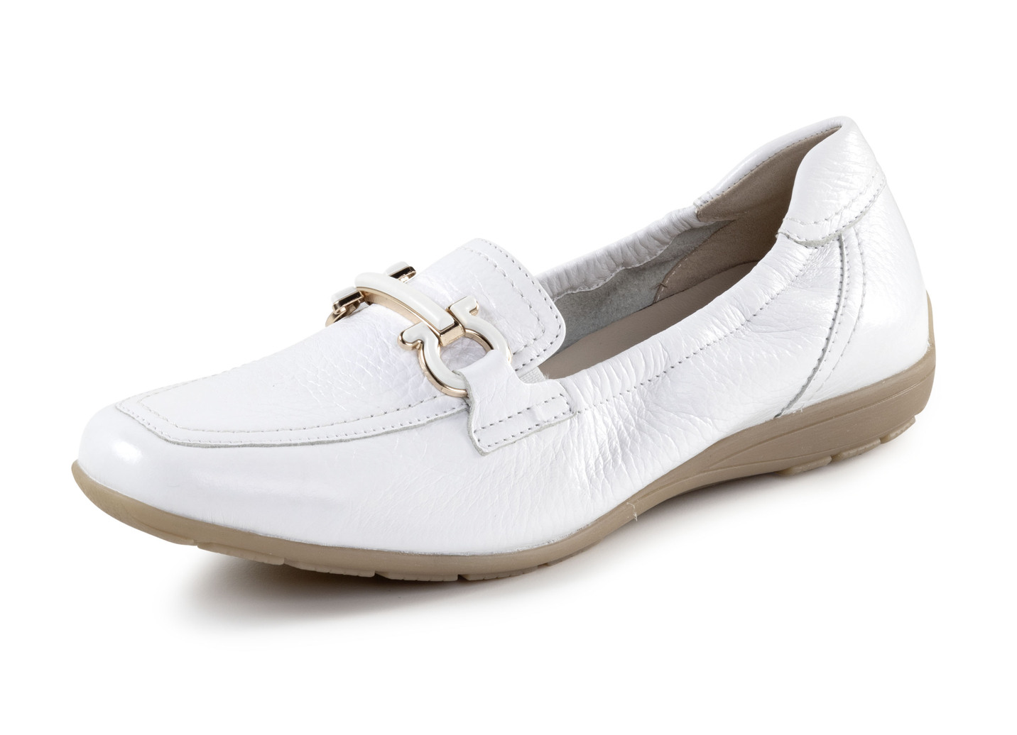 ELENA EDEN, elegante Damen-Slipper, Weite G, mit herausnehmbarem Fußbett, Weiss, Größe 36 von ELENA EDEN