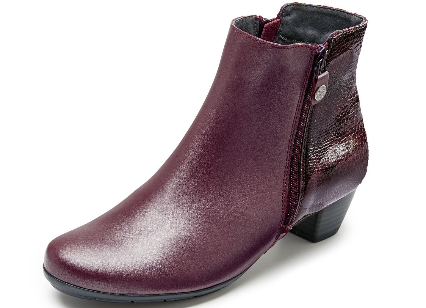 ELENA EDEN, elegante Damen-Stiefeletten, Weite G, mit herausnehmbarem Fußbett, Burgund, Größe 37 von ELENA EDEN
